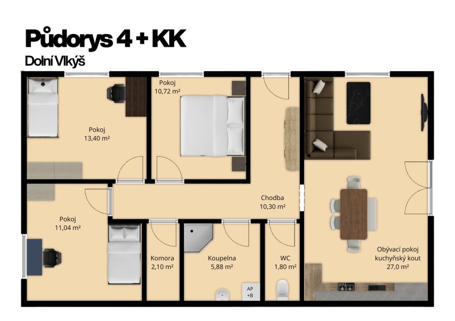 Byt 4+kk s balkonem (foto 1)